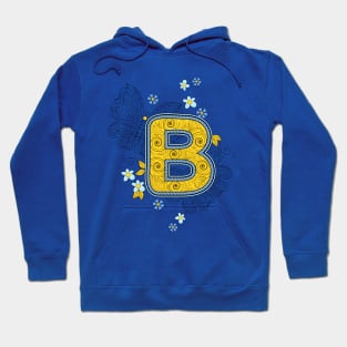 Illustration of letter B. Hoodie